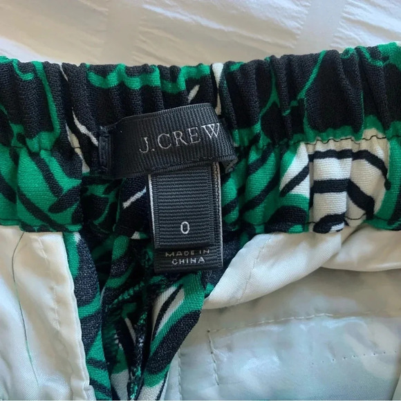J. Crew Tuxedo Pant in Retro Floral Green/Black Size 0 - Picture 7 of 8